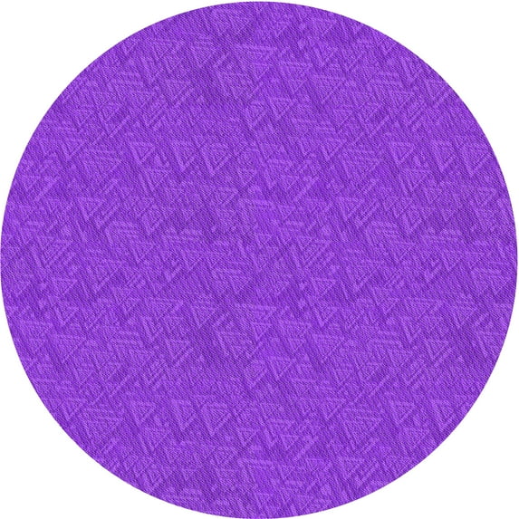 Ahgly Company Indoor Round Patterned Neon Purple Area Rugs, 7' Round