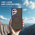 thumbnail image 3 of Magnetic for Samsung Galaxy S25 Ultra Stand Case [Compatible with MagSafe] [Military Grade Drop Protection] [Lens Folded Bracket] Slim Grip Matte Shockproof with Anti-Fingerprint Phone Case,Purple, 3 of 8