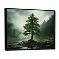 thumbnail image 2 of Designart Trees framed wall art decor, Tree black framed wall art, Tree Pines I , Red Traditional black framed wall art, 44x34 inches black frame, 2 of 5