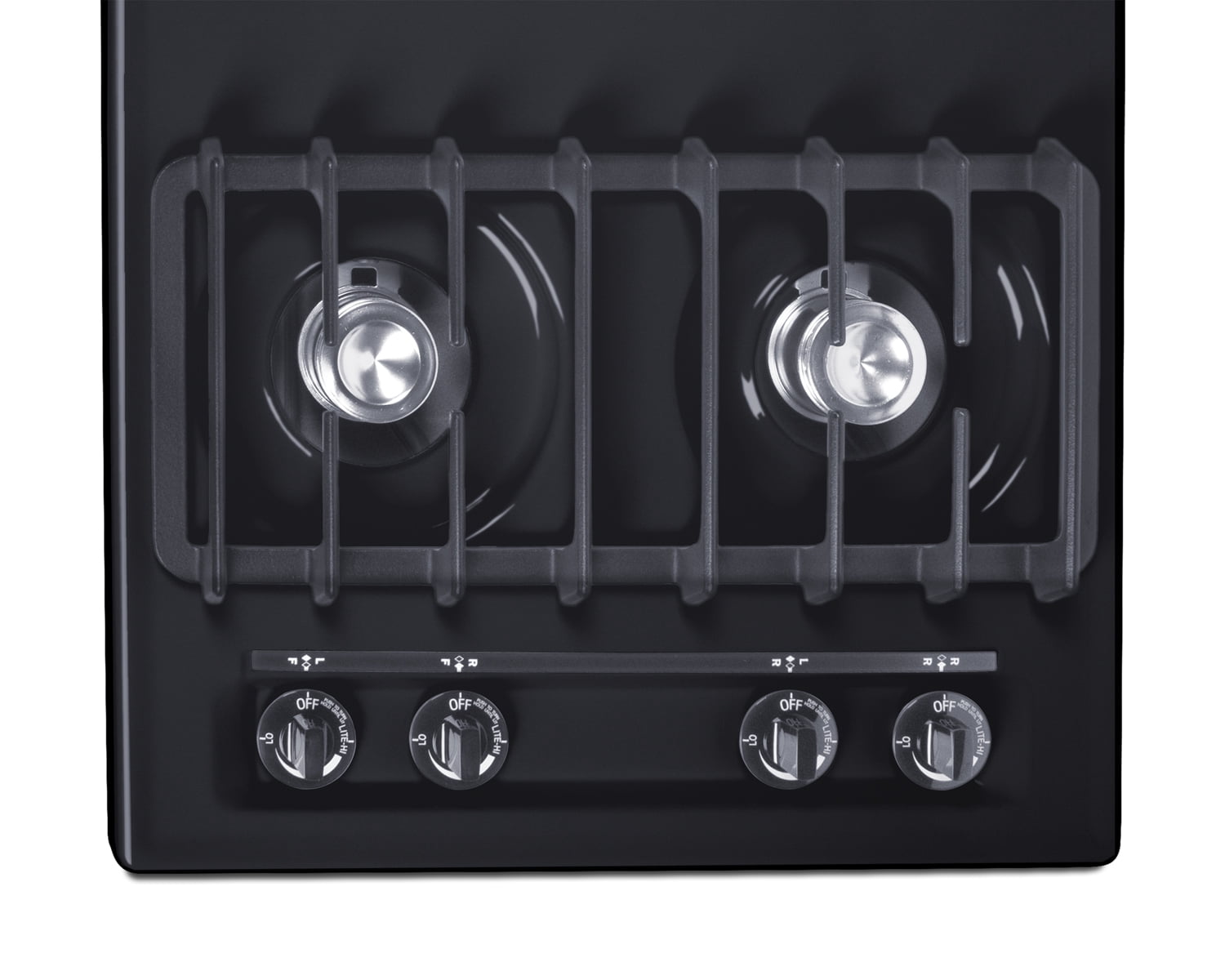 Summit 30 Inch Gas Cooktop, 4 Burners, Battery Start, Black - TNL05IP