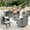 Black, variant on Ovios 8 Pieces Patio Glider Chair Set Outdoor Swivel Rocking Chairs with Side Table,Dark Gray