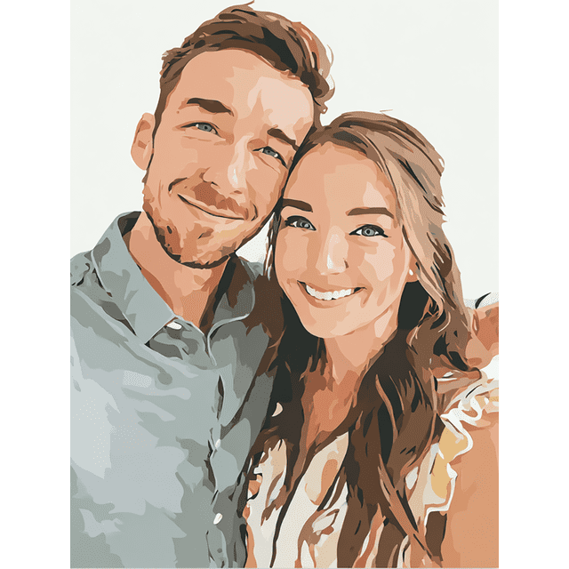 Couple Portrait Canvas Wall Art 15.75x11.81 Inches
