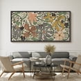 thumbnail image 2 of Large Framed Canvas Print Colorful Botanical Floral Illustration with Vintage StyleWall Art Decorative Ready to Hang Painting for Living room Bedroom 60x30 inches Black Frame, 2 of 9