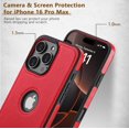 thumbnail image 2 of WWS-Compatible avec iPhone 16 Pro Max Étui en Cuir Premium TPU Hybride, Rouge, 2 of 4