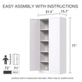 thumbnail image 2 of Metal Storage Cabinet, White-black Large Garage Storage Cabinet with 4 Adjustable Shelves and Lockable Doors, 72 inch Tall Storage Cabinet for Office, Workshop, Utility Room, 2 of 10