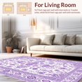 thumbnail image 2 of Flatwoven High Traffic Area Rug, Chic Vintage Purple Blossom Design, Non Slip, Stain Resistant, Washable Area Rugs for Living Room, Bedroom(Purple, 4X6), 2 of 8
