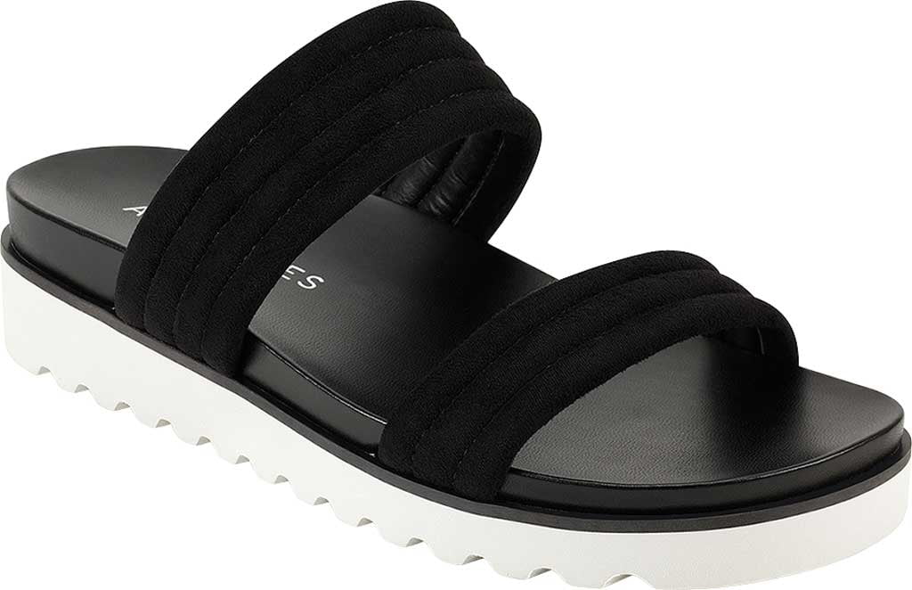 Women's Aerosoles Kinnelon Wedge Platform Slide Black Microfiber Faux