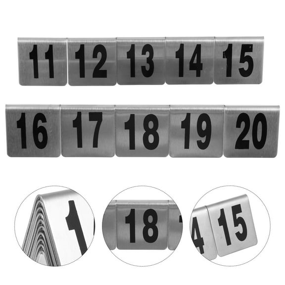 Luxshiny 10Pcs Tabletop Number Plate for Cafe Table Numbers and Kitchen Restaurant Use 5X4.8Cm