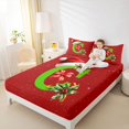 thumbnail image 4 of Homewish Xmas Kawaii Letter C Twin Sheet Sets for Teens, Merry Christmas Twin Fitted Sheet, Fairy Tale Theme Flat Sheet, Microfiber Bedroom Decor, 3pcs, 4 of 7