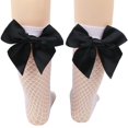 thumbnail image 3 of Chaussettes en Résille pour Femmes Chaussettes Hautes en Maille avec Noeud en Satin, 3 of 7