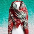 thumbnail image 2 of Women Blanket Scarf Frayed Edge Fashion Winter Fall Lightweight Flannel Scarves, 2 of 6