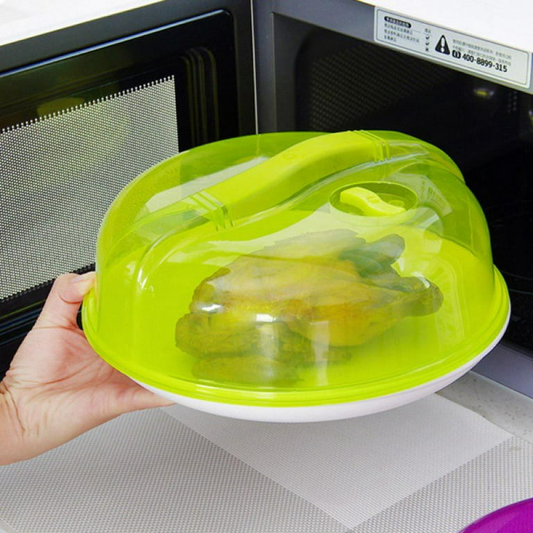 3 - Pack Clear Tall Microwave Plate Cover - Splatter Guard Lid for
