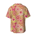 thumbnail image 2 of Xecao offers the Yellow Flowers for Men's Casual Short-sleeved Shirt, a button-up collared shirt with a pocket, perfect for beach vacations and yacht travel in the Large size., 2 of 7