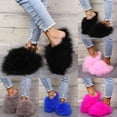 thumbnail image 2 of Mepaouo Womens Fluffy House Slippers Winter Fashion Warm Fuzzy Slippers Memory Foam Bedroom Shoes, 2 of 7