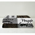thumbnail image 2 of Happy Camping Fleece Blanket Twin 60"X80",Camper Throw Blanket Adults,Rv Sherpa Blanket For Travel Trailers,Rustic Farmhouse Buffalo Plaid Flannel Blanket Brown Black Grey, 2 of 5