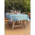 thumbnail image 2 of Outdoor Tablecloth with Umbrella Hole and Zipper, Coastal Seahorse Blue Rectangle Table Cloth 60x120 Inch Waterproof Tablecloth, Summer Beach Nautical Coral Starfish Picnic Table Cover for Patio, 2 of 7