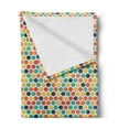 thumbnail image 2 of Colorful Soft Flannel Fleece Blanket, Pattern with Multicolored and Dotted Hexagons Retro Style Geometric Design Print, Cozy Plush for Indoor and Outdoor Use, 70" x 90", Multicolor, by Ambesonne, 2 of 5