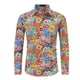 thumbnail image 2 of Camisa de manga larga con estampado para hombre, estilo étnico, disco, hip hop, informal, de los años 70, con botones, estilo social, con estampado floral de cachemira, estilo vintage, 2 of 5
