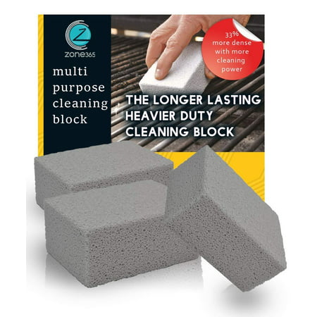 Grill Stone Cleaning Block | Cleaning Stone | Odorless & 100% Ecological | Removes Rust Grease Residues Stains & De-Scales | More Dense Material Lasts 33% Longer | A Must Have for All Homes. (3 (Best Way To Remove Oil Stains From Driveway)