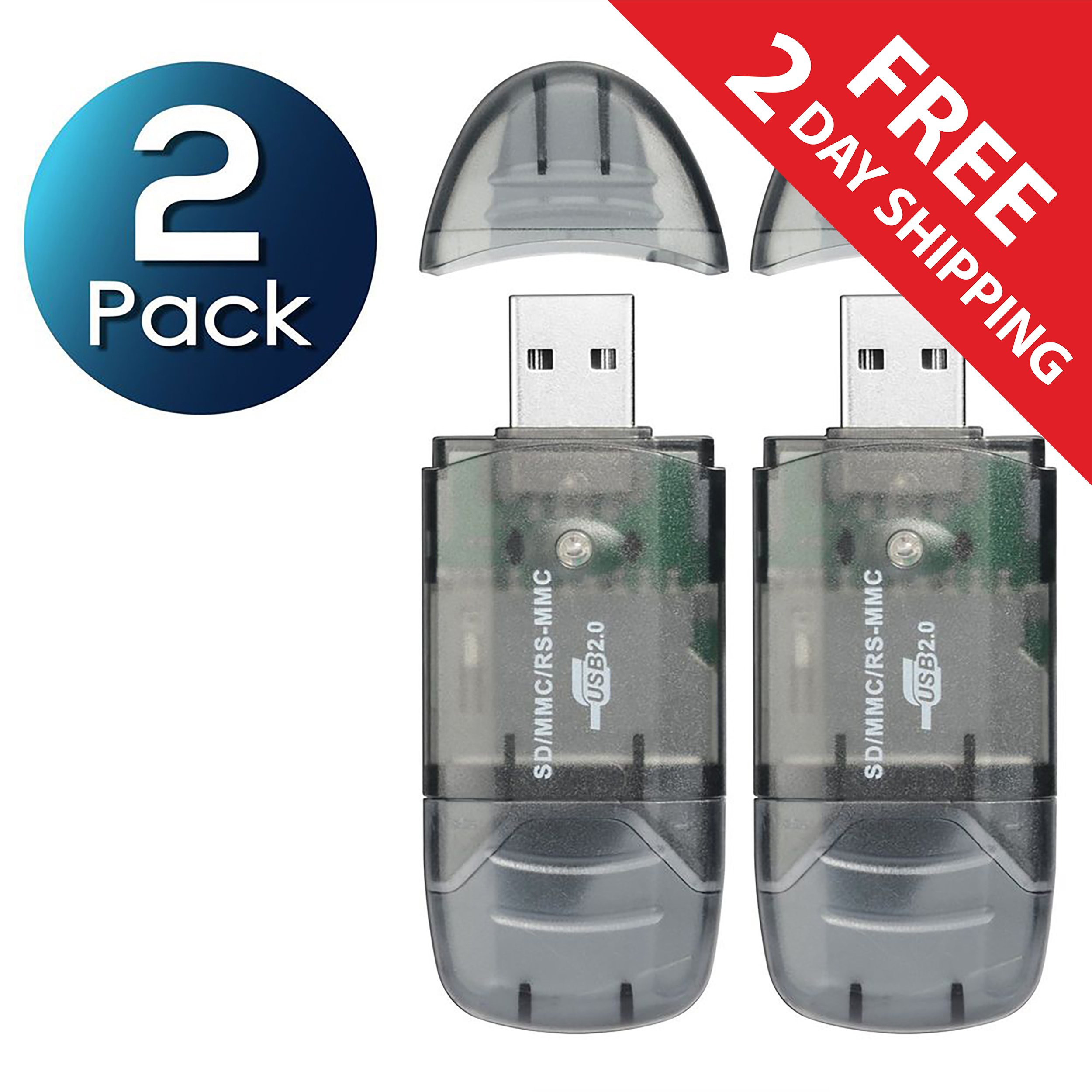 Insten Multi Format 4 in 1 Smoke Color Mini USB 2.0 Memory Card Reader//Writer for SD MINISD MMC Mobile RSMMC