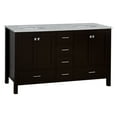 thumbnail image 3 of Horizon 60" Double Bathroom Vanity with Chocolate Cabinet and Engineered Carrara Top, 3 of 4