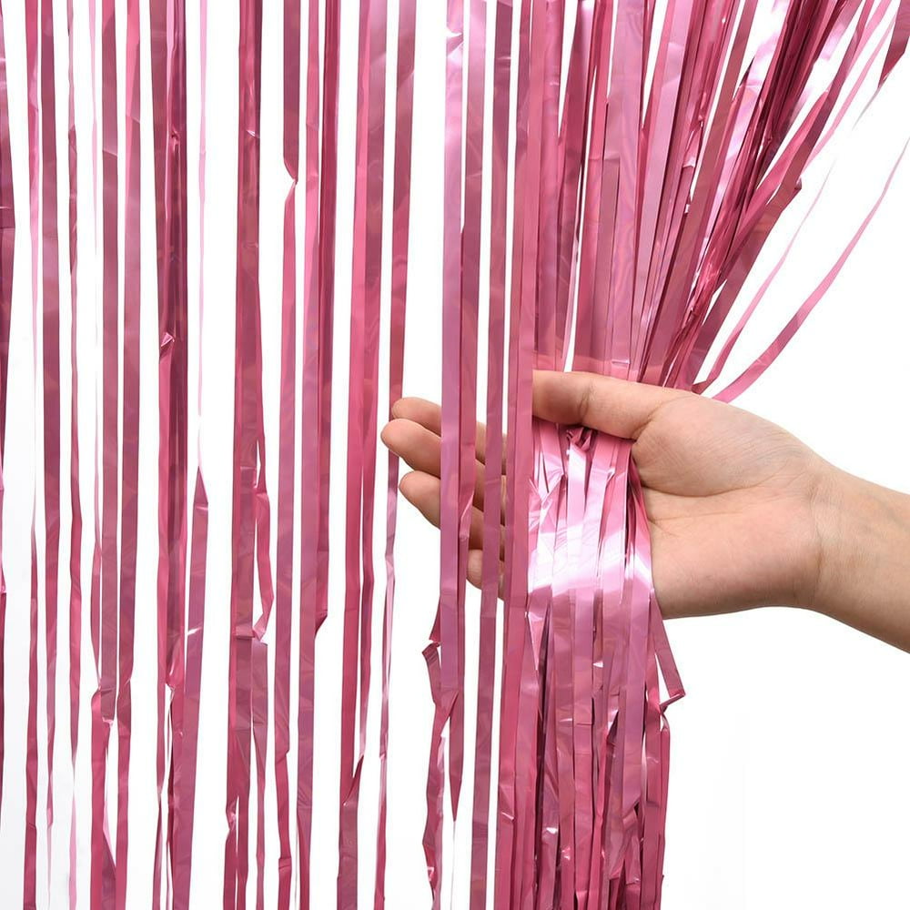 Mgaxyff Foil Fringe Curtain Photo Backdrop Door Curtains for Christmas