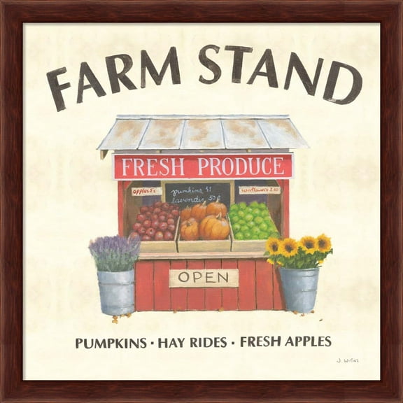 Great Art Now Heartland Harvest Moments II Farm Stand by James Wiens, Framed Wall Art, 13.25W x 13.25H