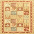thumbnail image 1 of Ahgly Company Tapis d'Intérieur Carré Abstrait Orange, 4 Pieds Carré, 1 of 6