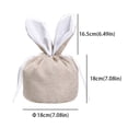 thumbnail image 3 of Khaki Easter Bunny Drawstring Candy Bag, Linen Gift Pouch for Treats & Party Favors, 3 of 8