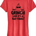 thumbnail image 3 of Dr. Seuss - The Grinch - You Say Grinch Bad Thing - Women's Short Sleeve Graphic T-Shirt, 3 of 5