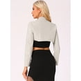 thumbnail image 4 of DARING DIVA Women's Faux Leather Cropped Zipper Front Moto Jackets S Beige, 4 of 6