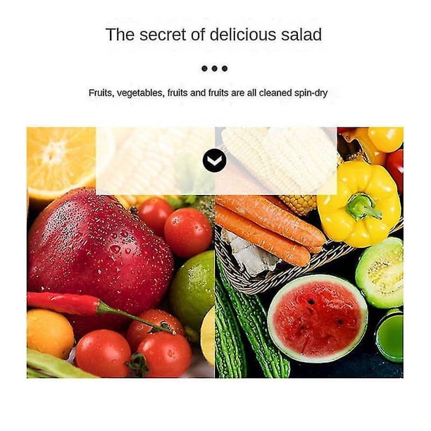Secador de lechuga giratorio para ensalada multifunción, escurridor Manual de verduras, colador para verduras, Compatible con lavado en seco