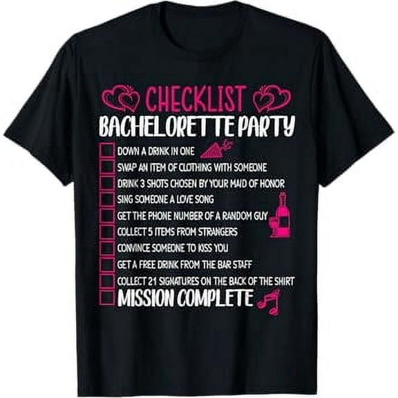 Bachelorette Party Checklist Hen Night Matching Bride Outfit T-Shirt