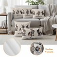 thumbnail image 6 of Easter Outdoor Waterproof Pillow Covers, Retro Spring Rabbit Plaid Flowers Animal Floral Decorative Square Throw Pillowcase Sofa Cushion Sham for Patio/Couch/Chair, 26"x26" 2 Pack, 6 of 8