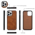 thumbnail image 4 of SaniMore Case for iPhone 14 Pro 6.1" 2022, [Crossbody Lanyard & Wrist Strap] 2 in 1 Zipper Wallet Case [Detachable] Card Holders Cash Pocket] Shockproof Anti-fall All-around Protective Cover, Brown, 4 of 12