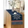 thumbnail image 5 of Table Runner 90 Inches Long for Kitchen Dining, Navy Blue Coastal Dresser Scarf Farmhouse, Dining Table Decorations for Wedding/Parties, Nautical Ocean Sea Rudder Abstract Art 13 x 90 In, 5 of 8