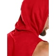 thumbnail image 4 of MAWCLOS Mens Hooded Tops Drawstring Sweatshirt Sleeveless Hoodies Regular Fit Gym Solid Color Pullover Top Red M, 4 of 7