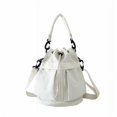 thumbnail image 1 of Summer Distinctive Shoulder Bag Casual Drawstring Folded Bag Large Capacity Lightweight Portable Nylon Bucket Bag for Women, 1 of 7
