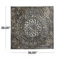 thumbnail image 4 of DecMode Silver Metal Embossed Scroll Floral Wall Decor with Gray Backing, 4 of 14