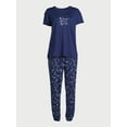 thumbnail image 4 of Joyspun Women’s Short Sleeve Tee and Joggers Pajama Set, 2-Piece, Sizes S to 3X, 4 of 6