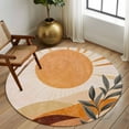 thumbnail image 3 of Abstract Sun Area Rug, Leaf Mountain Washable Large Circle Carpet, Non Slip Round Rug for Living Room/Bedroom/Dining Room/Home Office/Dorm, 3 of 9