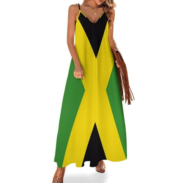 Nuevo vestido sin mangas con la bandera de Jamaica, ropa de mujer, vestido de invitada de boda elegante de Corea 2024