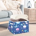 thumbnail image 3 of Yayeee Collapsible Cube Storage Bin with Lid Fabric Closet Decorative Basket with Handles, Light Pink Jellyfish, 3 of 7