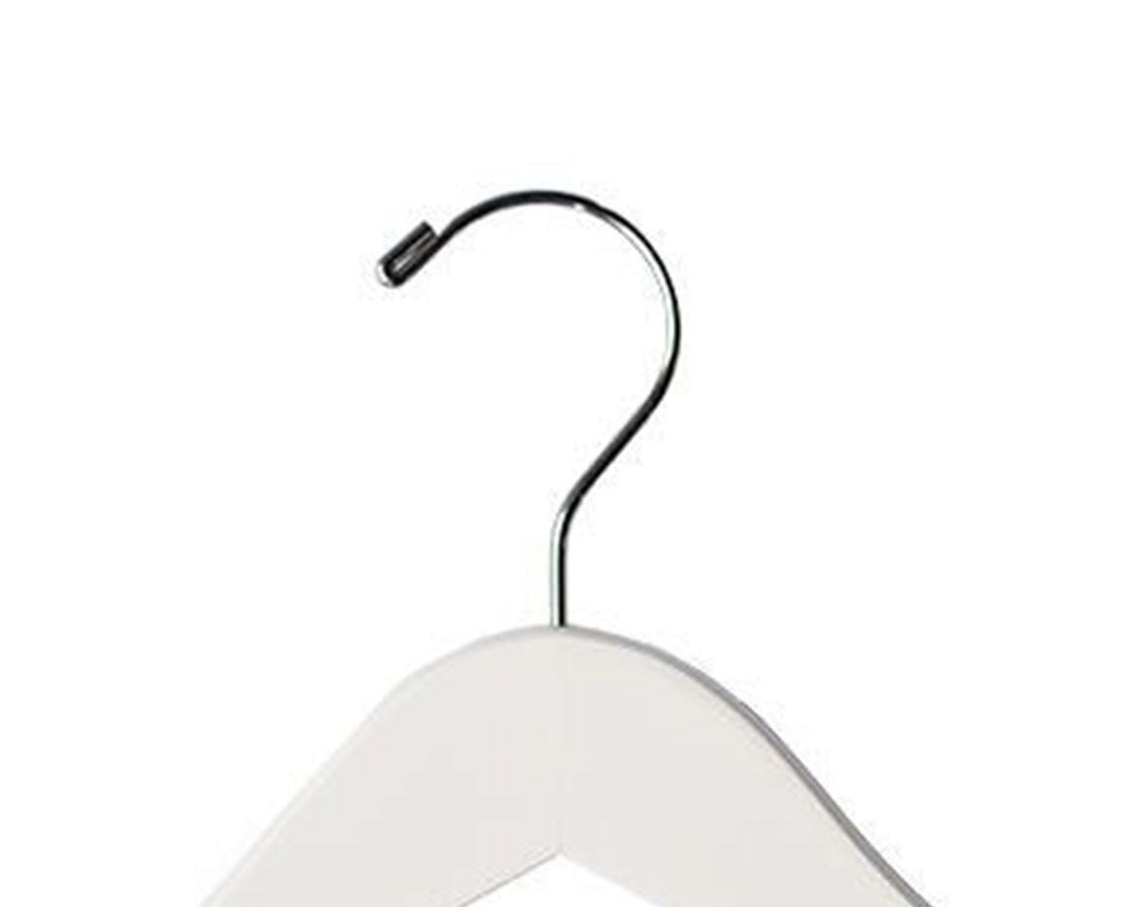 NAHANCO 17” Flat Wooden Suit Hanger With Stationary Pant Bar, White Gloss - 20/CTN.