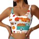 thumbnail image 1 of Fotbe Fall Pumpkins Sujetador Deportivo Largo sin Aros para Mujer con Almohadillas y Soporte Medio, Transpirable y Absorbente, Camiseta Tipo Chaleco o Tank Top-Large, 1 of 8