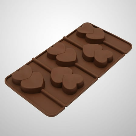 WHAMVOX Heart Shaped Silicone Baking Mold for DIY Chocolate Candy Making Tray Coffee Color Safe for Oven Microwave and Freezer 2.5 Inches