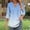 Light Blue, variant on EchfiProm Fall Tops for Women V-Neck 3/4 Sleeve Shirts Blue Gradient Blouse Tunic Ladies