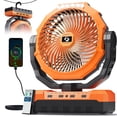 thumbnail image 1 of Ventilador de Camping FRIZCOL 3 en 1 Recargable con Batería de 24000mAh Naranja, 1 of 6