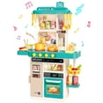 thumbnail image 3 of JoyStone 50PCS Kids Kitchen Playset, Play Kitchen Toy with Realistic Lights & Sounds & Spary, Cookware Steam & Other Kitchen Accessories Set for Toddlers, Green, 3 of 12