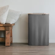 CleverMade 90L Foldable Laundry Hamper with Lid in Shadow Gray